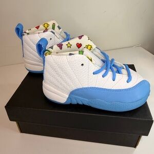 Nike Air Jordan 12 Retro (TD) White University Blue Size 7C Toddler